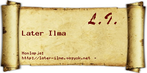 Later Ilma névjegykártya